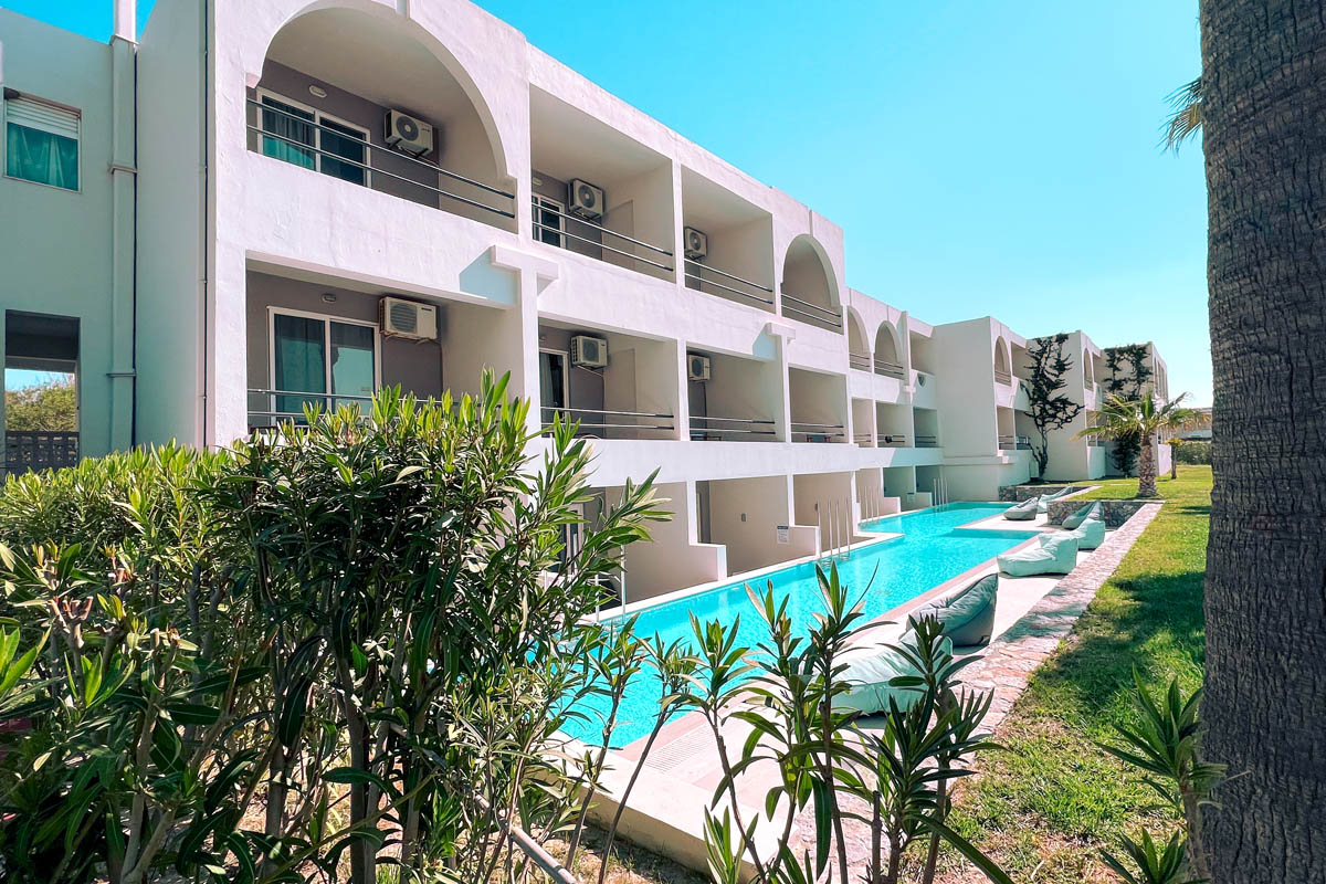 a hotel near lindos village with private pools