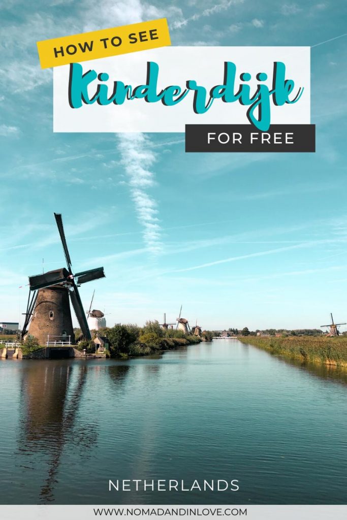 pinterest save image for seeing kinderdijk windmill travel guide